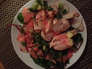 Soulmate chiken with super salad